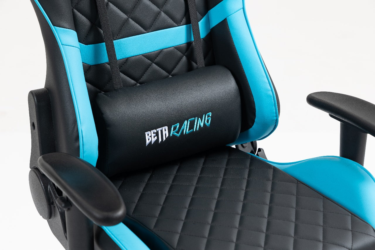 Beta Racing Gaming chair Blue-black with Footrest