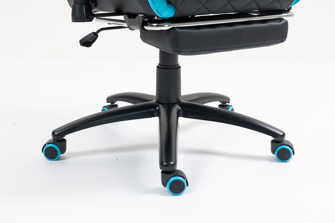 Beta Racing Gaming chair Blue-black with Footrest