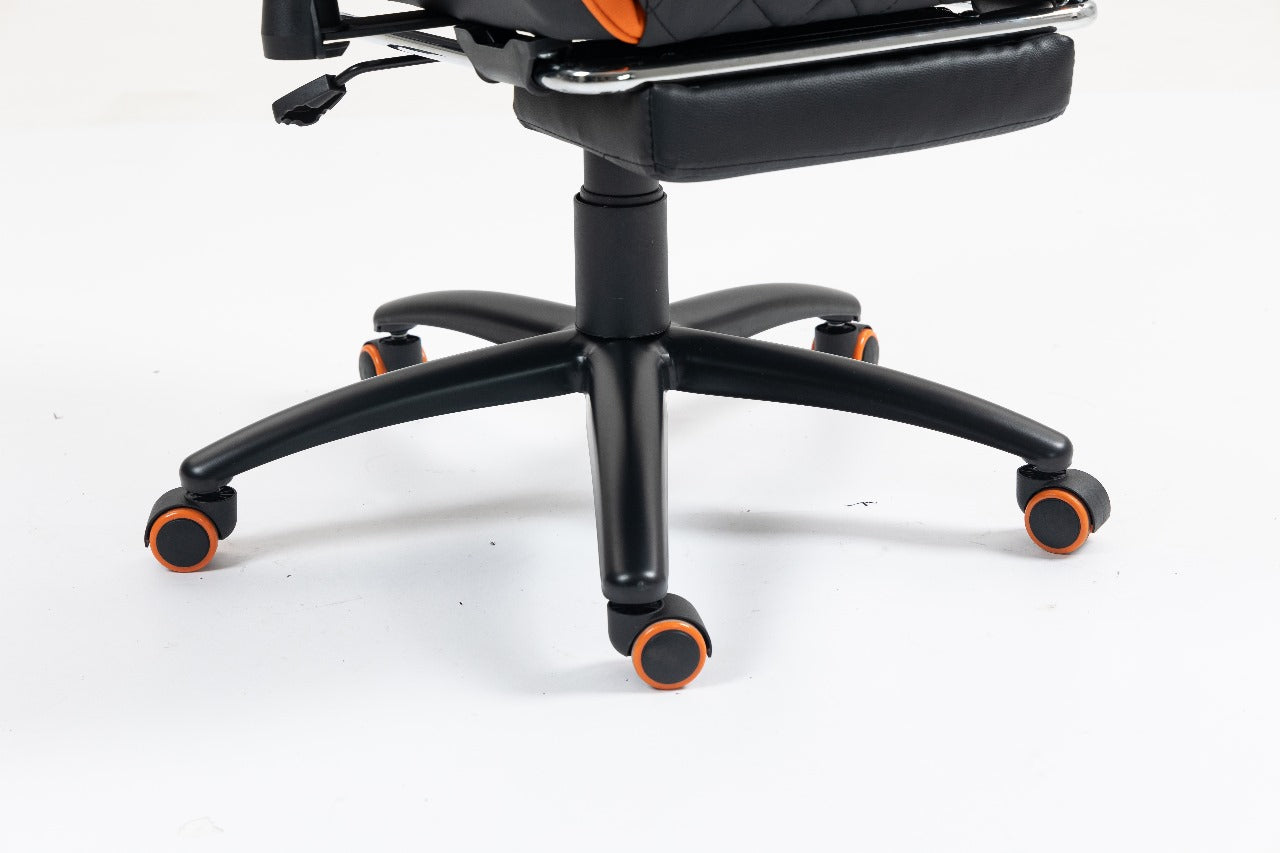 Beta Racing Gaming chair Orange-Black with Footrest