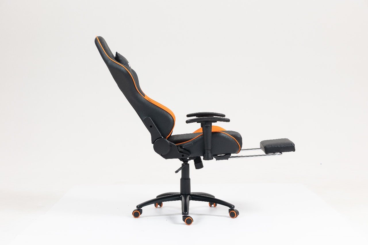 Beta Racing Gaming chair Orange-Black with Footrest