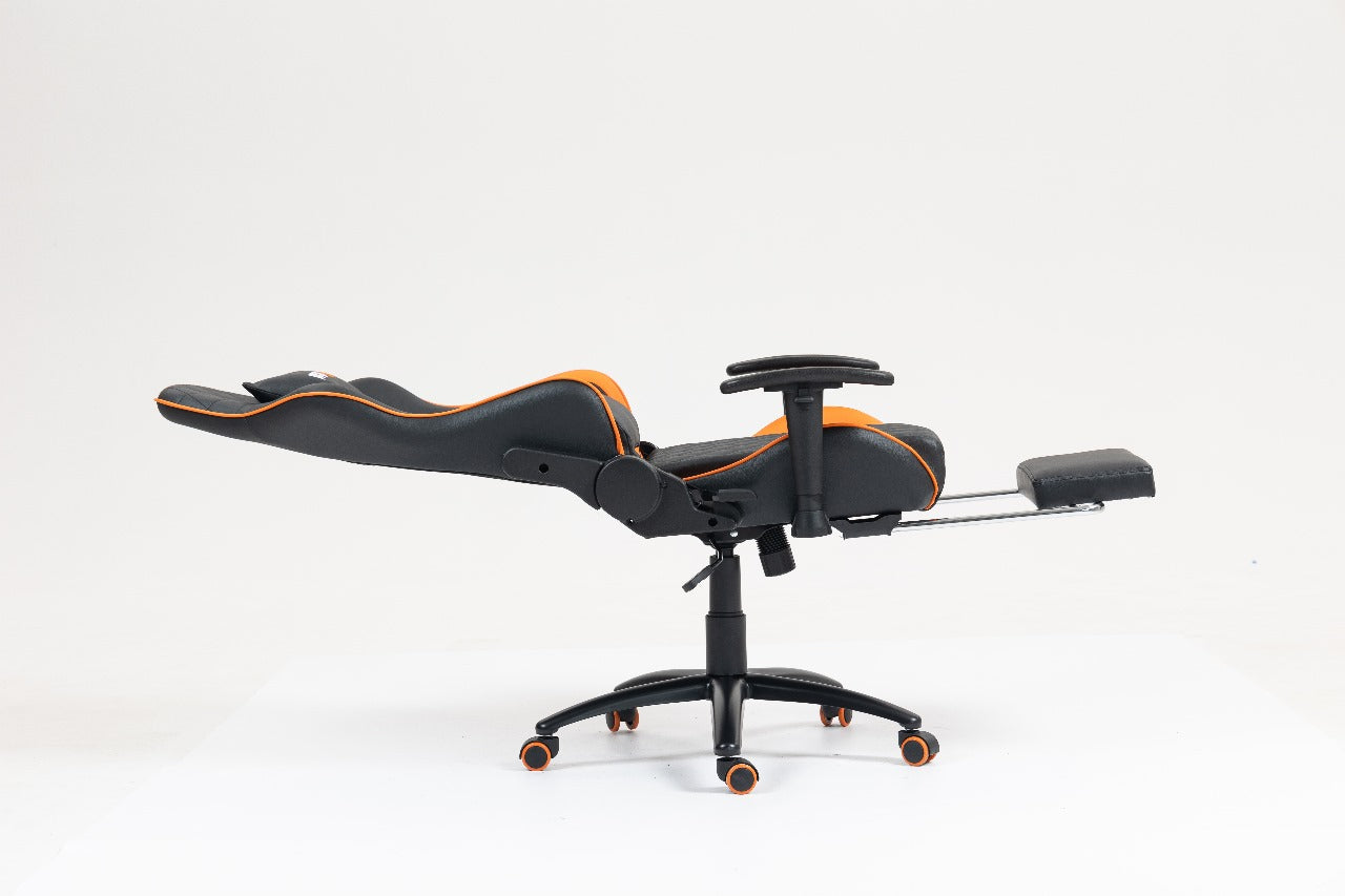Beta Racing Gaming chair Orange-Black with Footrest