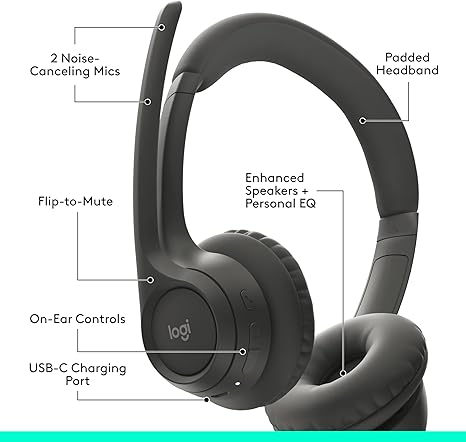 LOGITECH HEADSET - Zone 300 - BLACK &OFF WHITE- BLUETOOTH
