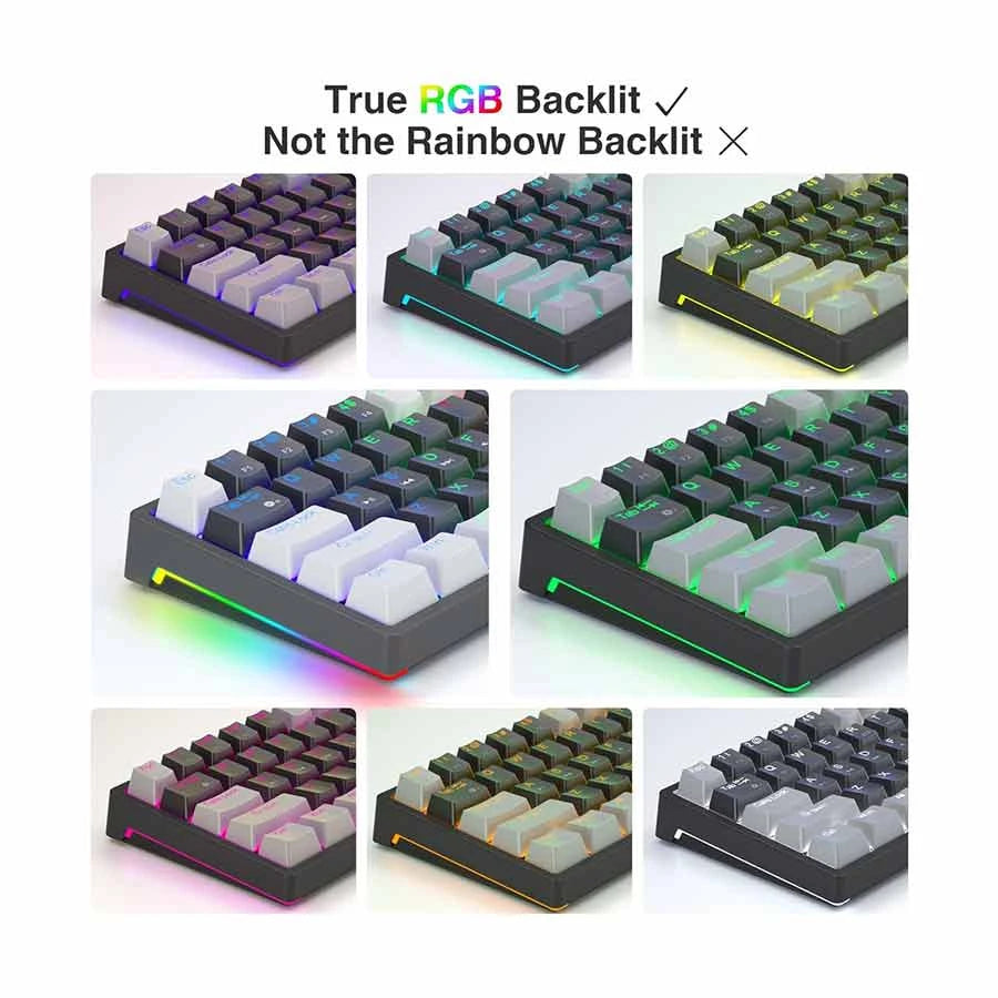 Aula F3261 RGB Hot SwapWired Gray & Black Mechanical Gaming Keyboard (Red Switch)