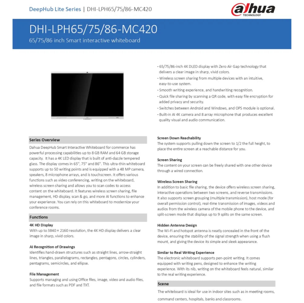 DAHUA Smart Interactive DHI-LP 86" -ST420