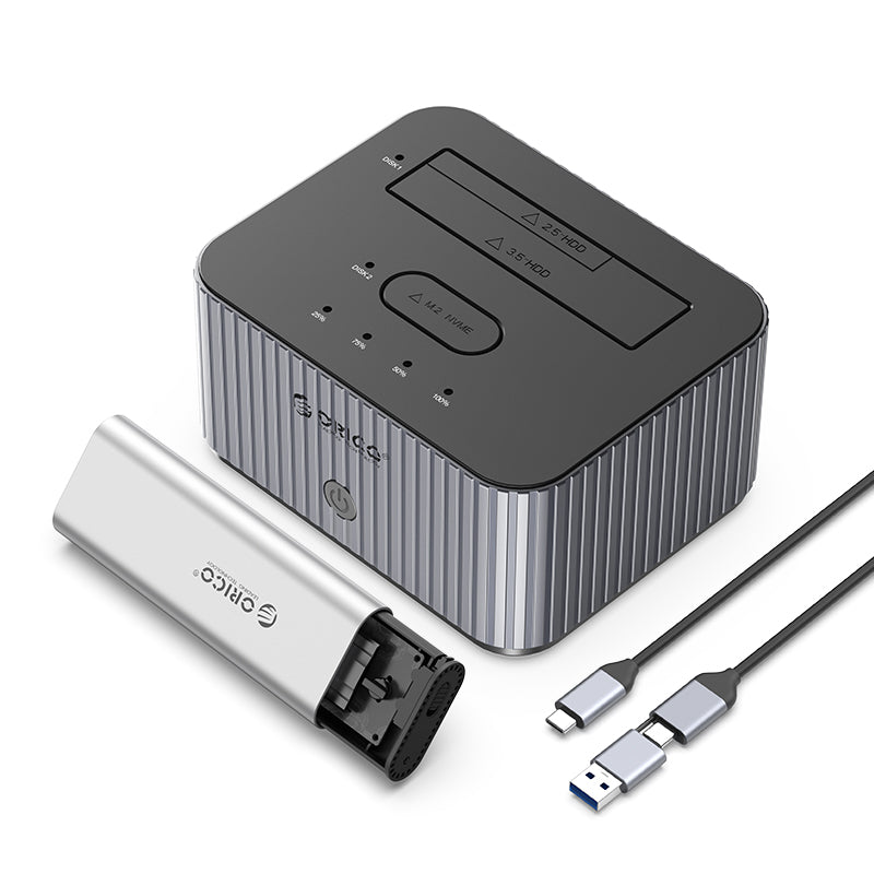 ORICO IT28E-C-GY 2-Bay Hard Drive Docking Station for M.2 NVMe SSD