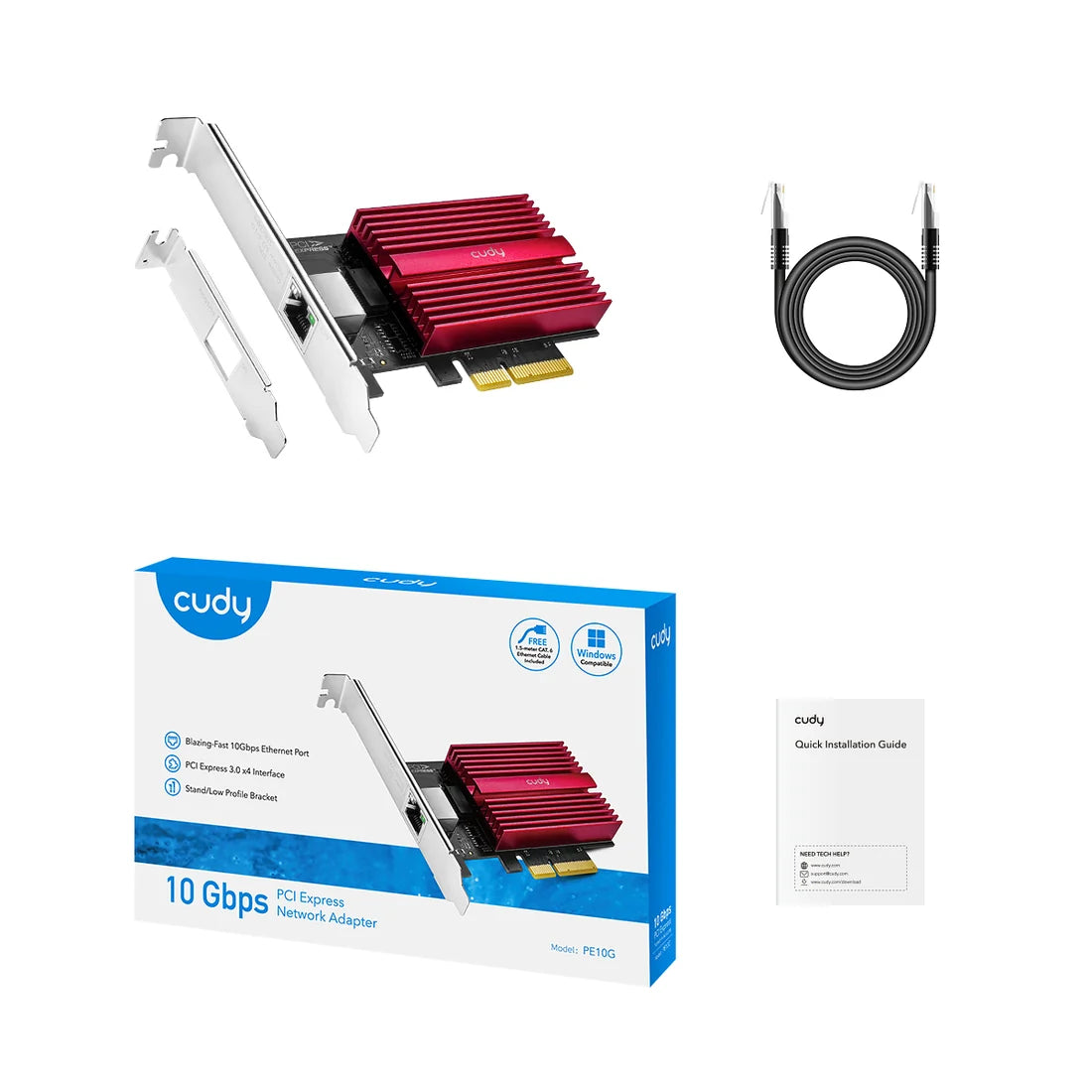 CUDY PE10G 10 Gbps PCI-E Ethernet Adapter
