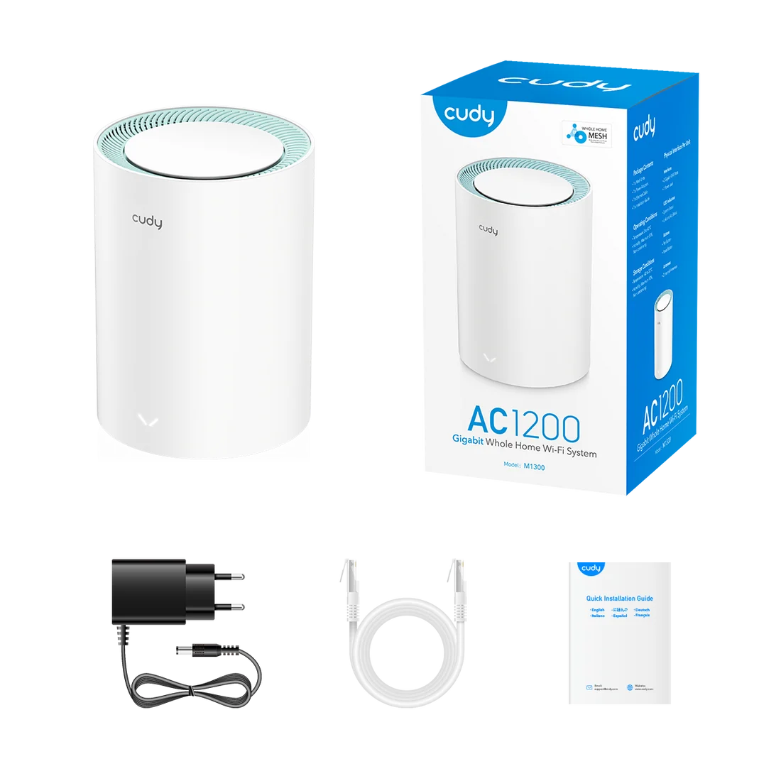 CUDY M1300 AC1200 Gigabit Mesh Wi-Fi System
