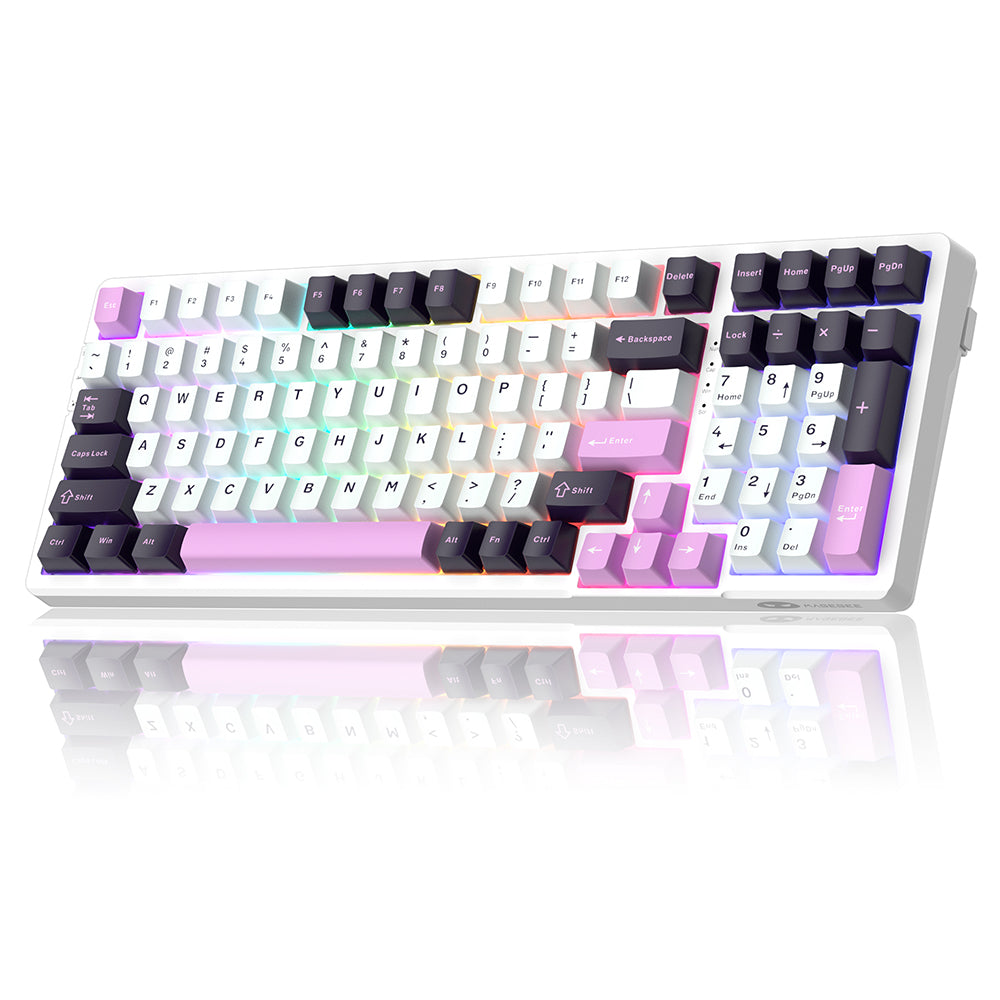 Magegee Light100 Purple jade, Violet switch,100keys, PBT keycaps, RGB light, Gasket structure Wired mechanical keyboard