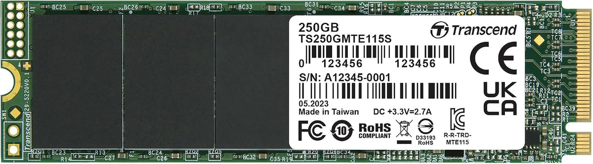TRANSCEND  M.2 NVME (TSGMTE 115S)GEN 3 3D NAND