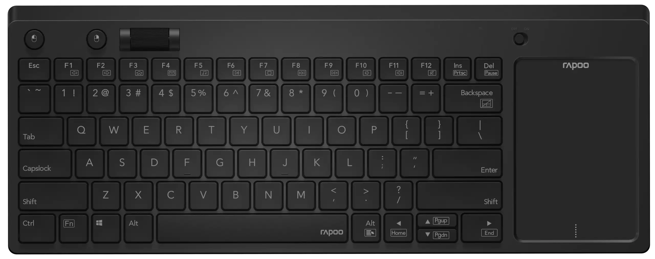 RAPOO K2800 KEYBOARD WITH TOUCHPAD WIRELESS BLACK