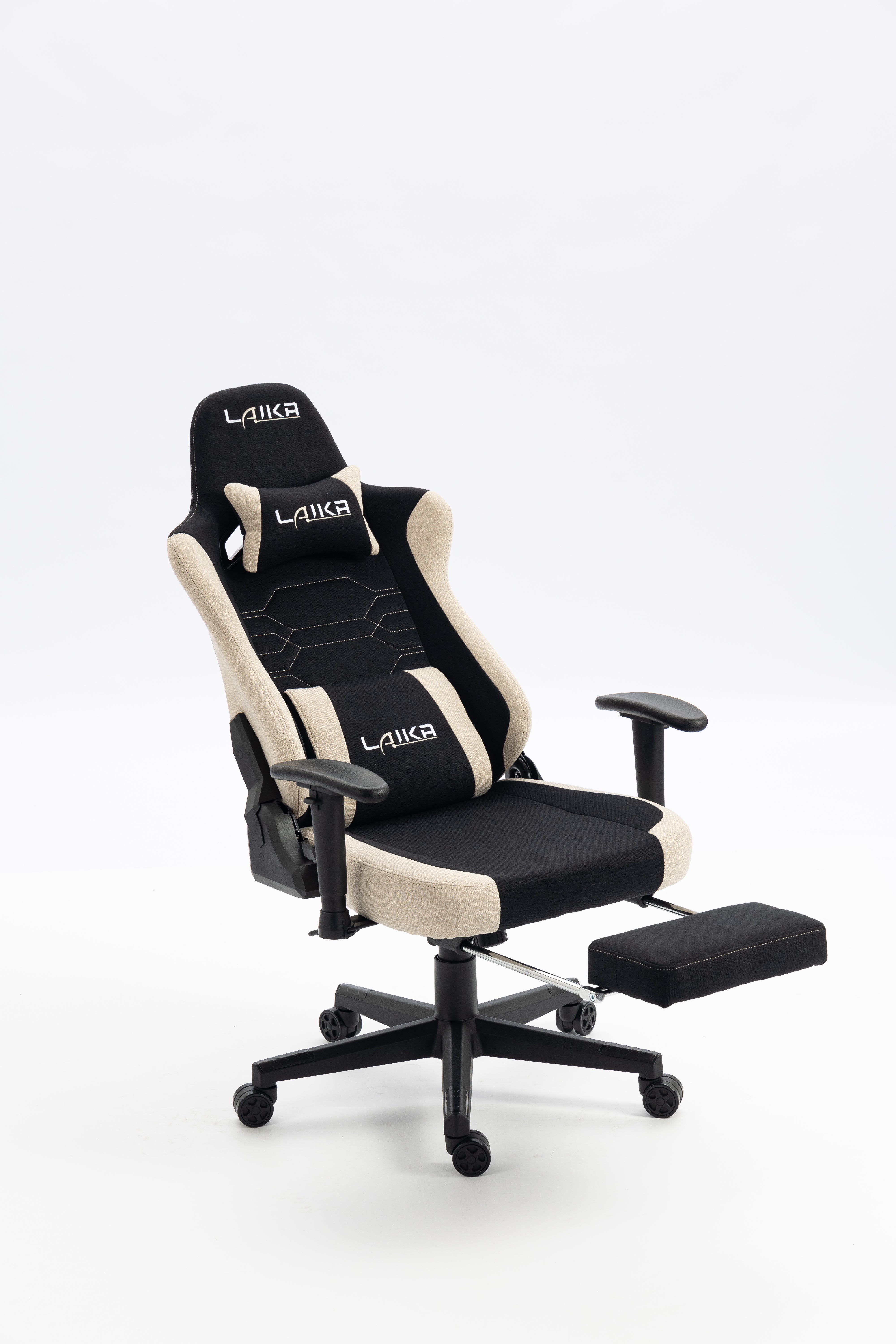Gaming chair LK-2531T BLACK- BEIGE With Footrest