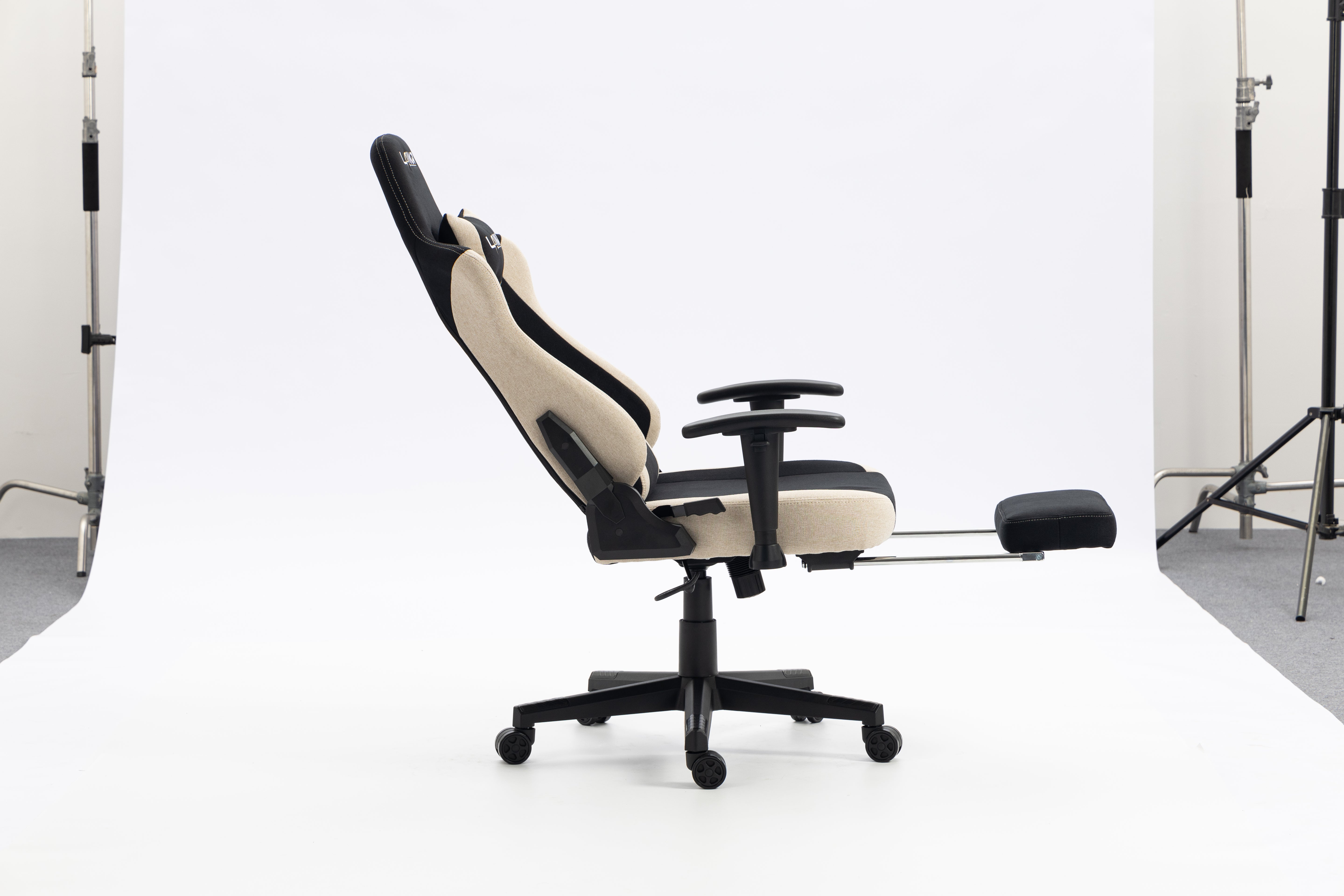 Gaming chair LK-2531T BLACK- BEIGE With Footrest
