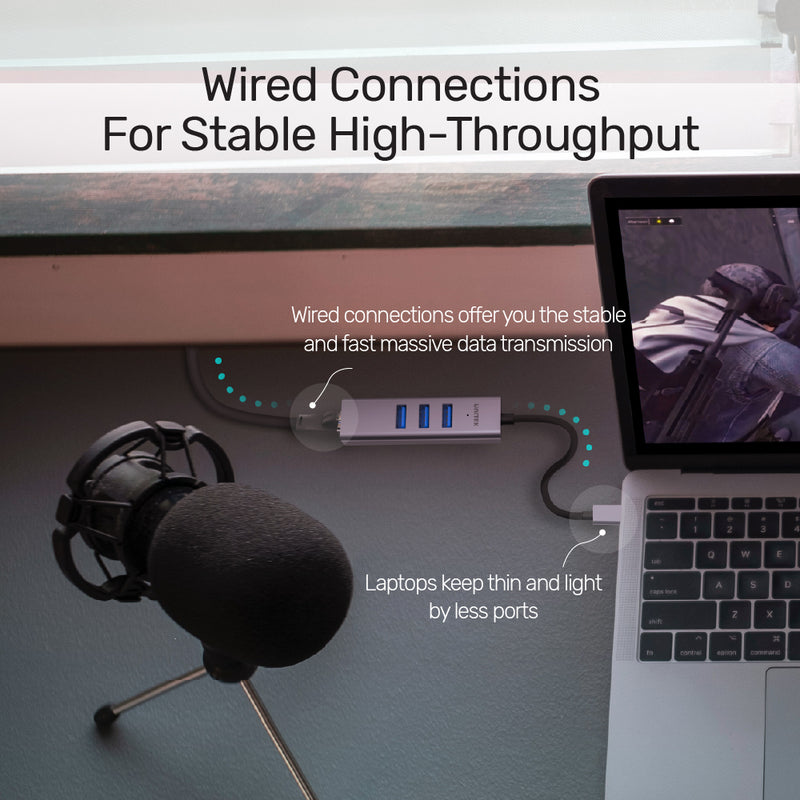UNITEK Y-3088B 4-in-1 Ethernet Hub