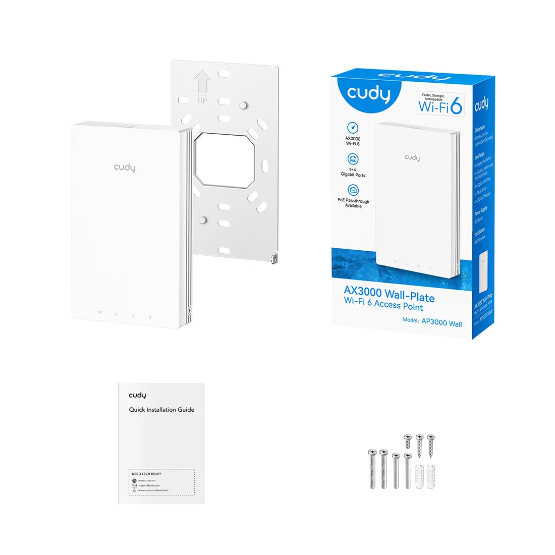 CUDY AP3000 Wall-Plate Wi-Fi 6 Access Point
