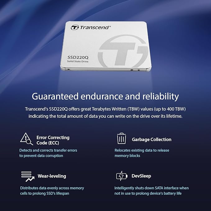 Transcend TS1TSSD220Q 1TB SATA III 6Gb/s SSD220Q, Silver
