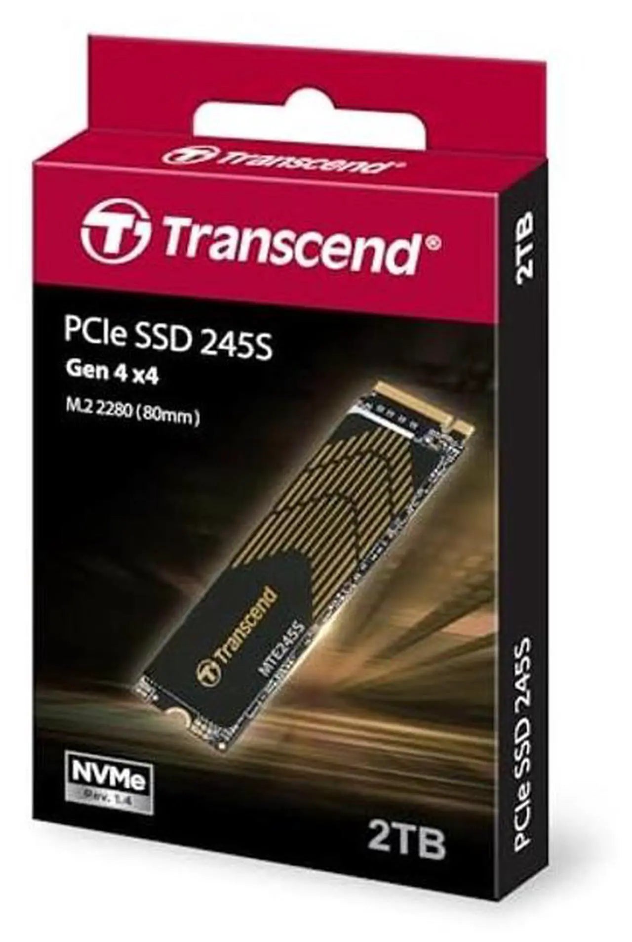 Transcend  MTE245S M.2 2280 PCIe Gen4x4 SSD, with Graphene Heatsink, Single Sided, 3D TLC, NVMe Internal Gaming SSD, Up to 5,300/4,600 MB/s -