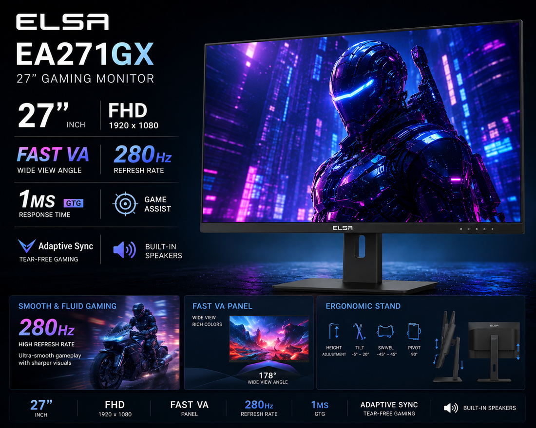 EA271GX(1080P, 280Hz , Curved , Fast VA , 27 inch)