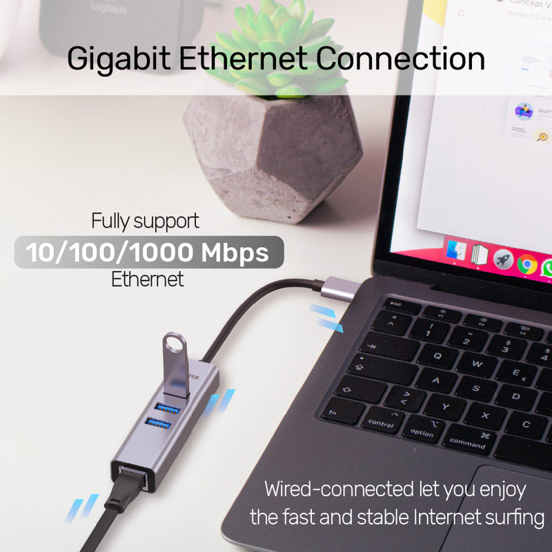UNITEK Y-3088B 4-in-1 Ethernet Hub