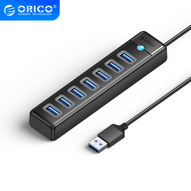 ORICO PW7U-U3-10-BK 7 Ports USB3.0 Hub PW7U