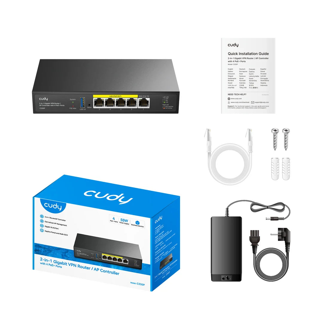 CUDY C200P 2-IN-1 Gigabit VPN Router
