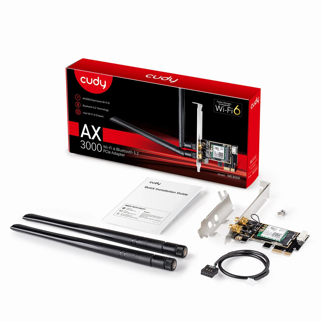 CUDY WE3000 AX3000 Wi-Fi 6 Bluetooth PCI-E Adapter