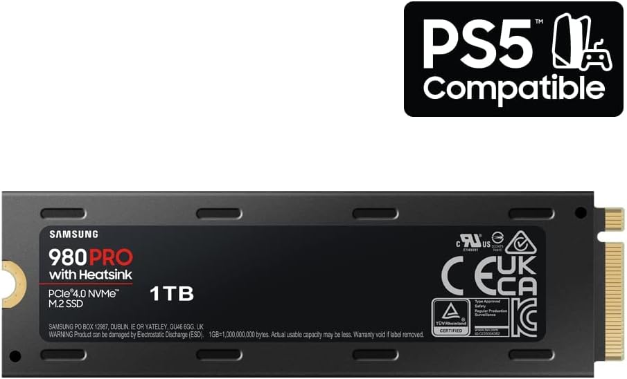 Samsung 980 PRO w/Heatsing PCle 4.0 NVMe SSD 1TB
