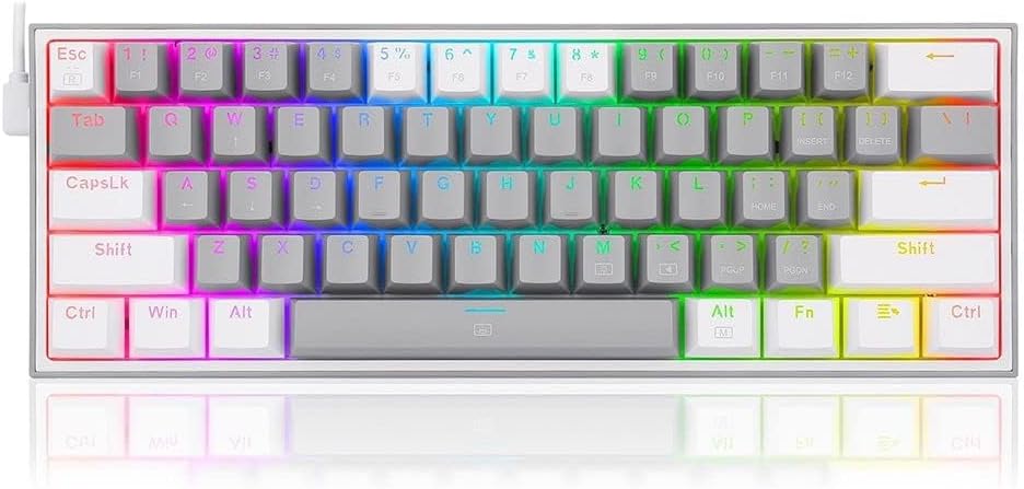 REDRAGON MECHANICAL KEYBOARD K617-RGB GRAY//WHITE COLOR(ARABIC LAYOUT)