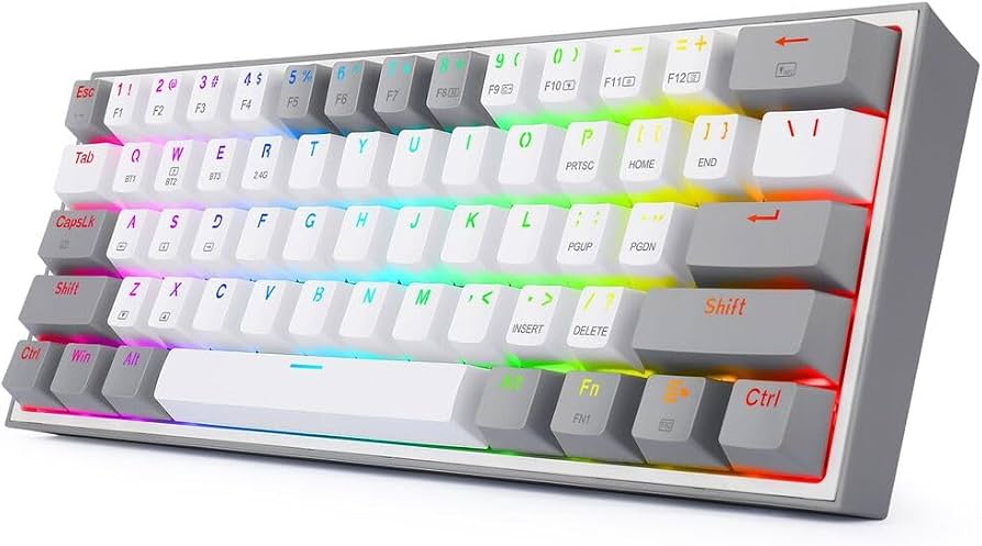 REDRAGON K616 PRO-RGB(G/W) 61key mechanical keyboard, three Mode (Gray-White)