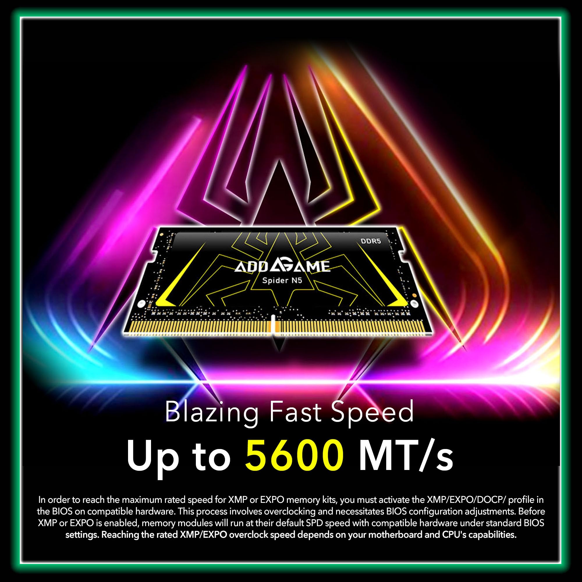 Addling Add Game Spider N5 DDR5 RAM 16GB Gaming 5600MHz 262-Pin