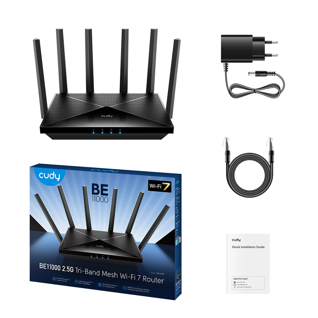 CUDY WR11000 2.5G Tri-Band Mesh Wi-Fi 7 Router