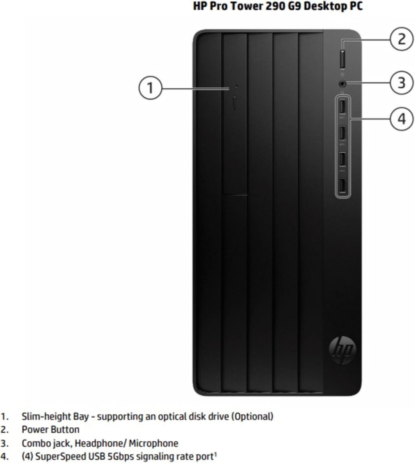 HP Pro Tower 290 G9 Desktop PC , CoreI5-12500,	1 TB ,8 GB