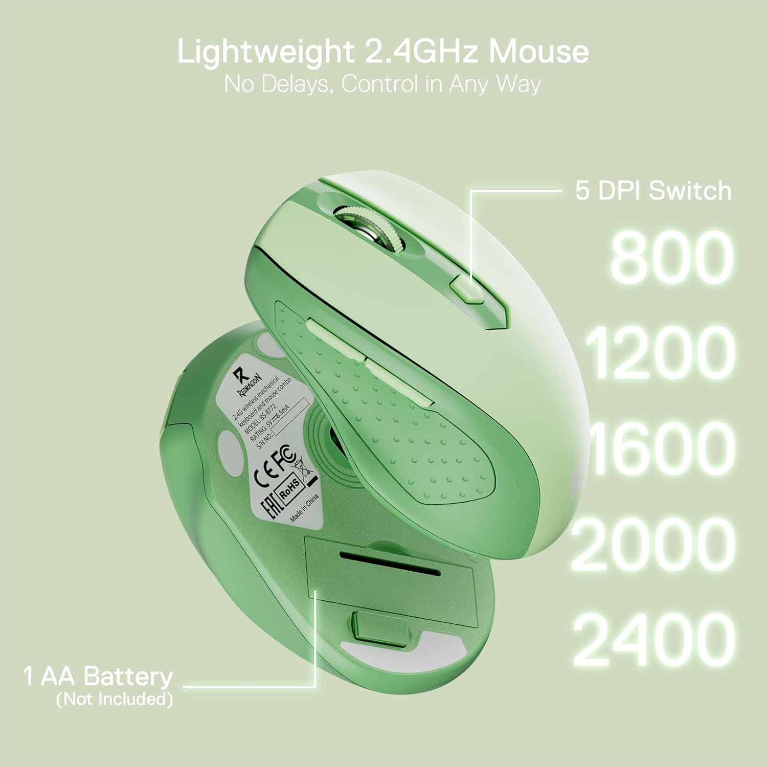 Redragon 94key low profile combo  BS-8772 (Cream/Green)