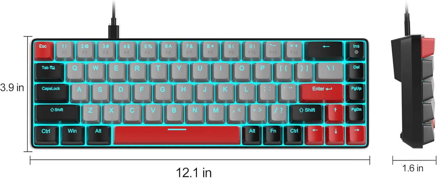 Magegee MK-BOX Black gray color, blue switch, 68 keys Wired mechanical keyboard