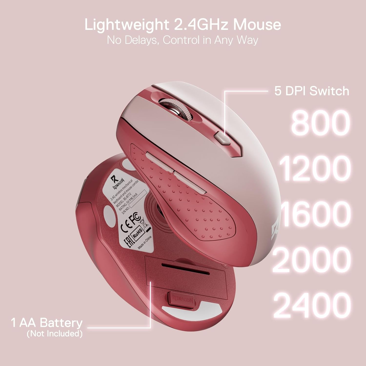 Redragon 94key low profile combo  BS-8772 (Red/Pink)