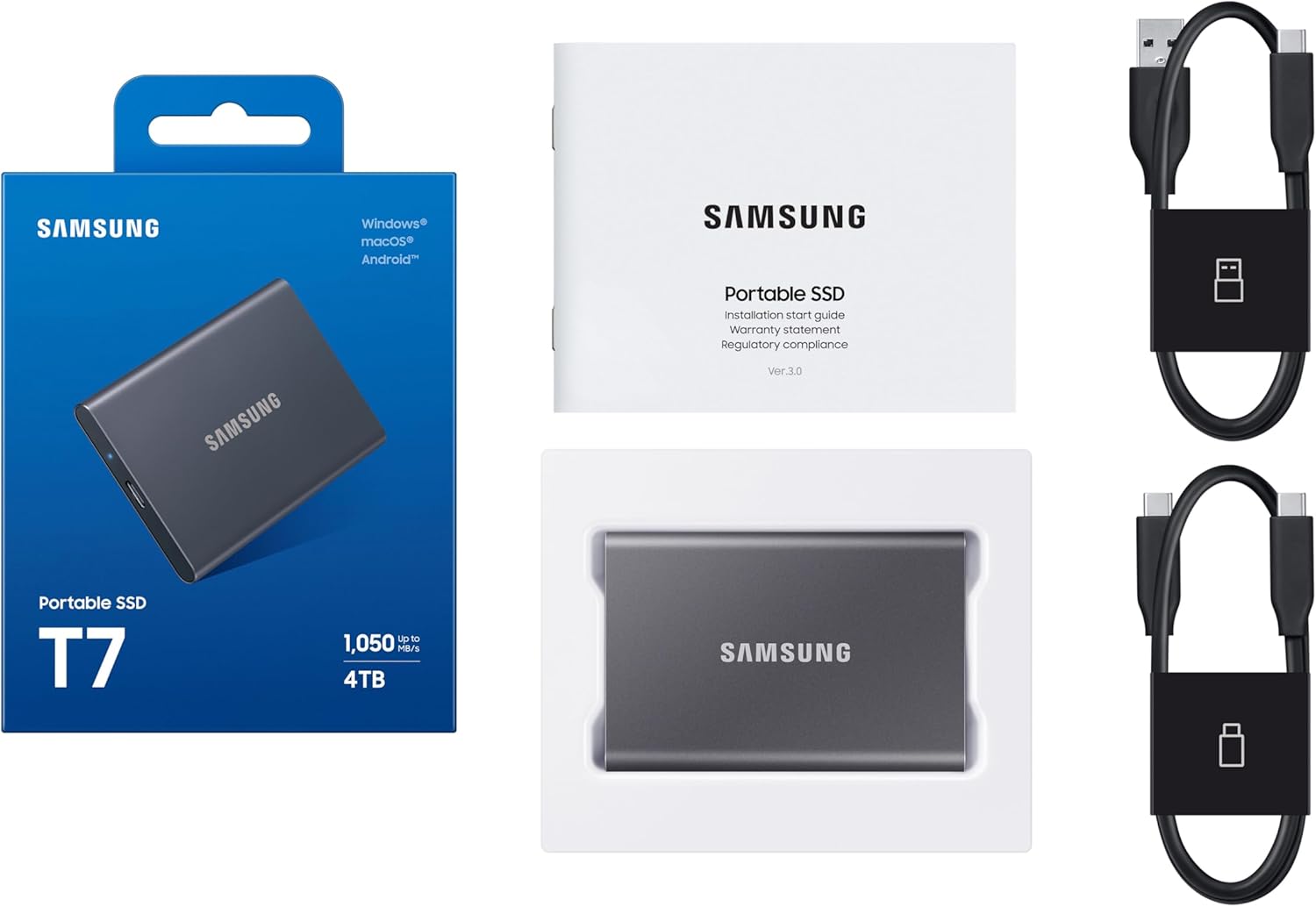 SAMSUNG T7 Portable SSD 4TB External Solid