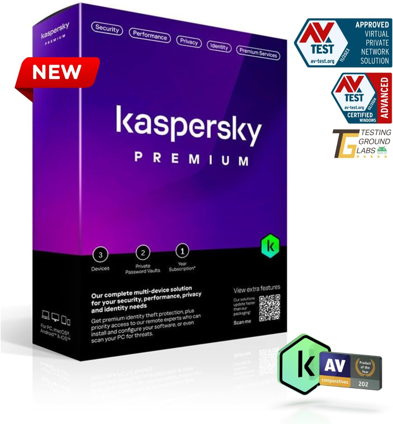 Kaspersky Premium+Costomer Suppoirt  ME3-Dvc 1Y Bs BOX Without CD