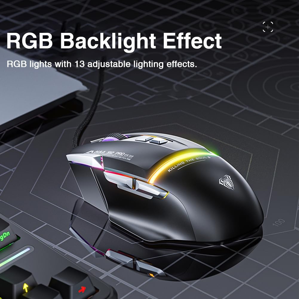 AULA S12 PRO Wired gaming mouse with 7 keys