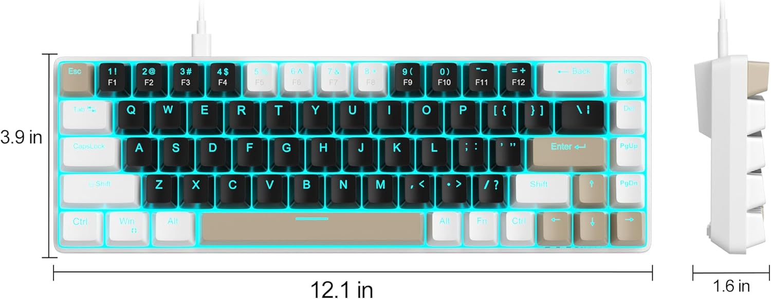 Magegee MK-BOX White black& brown, Brown switch, 68 keys  Wired mechanical keyboard