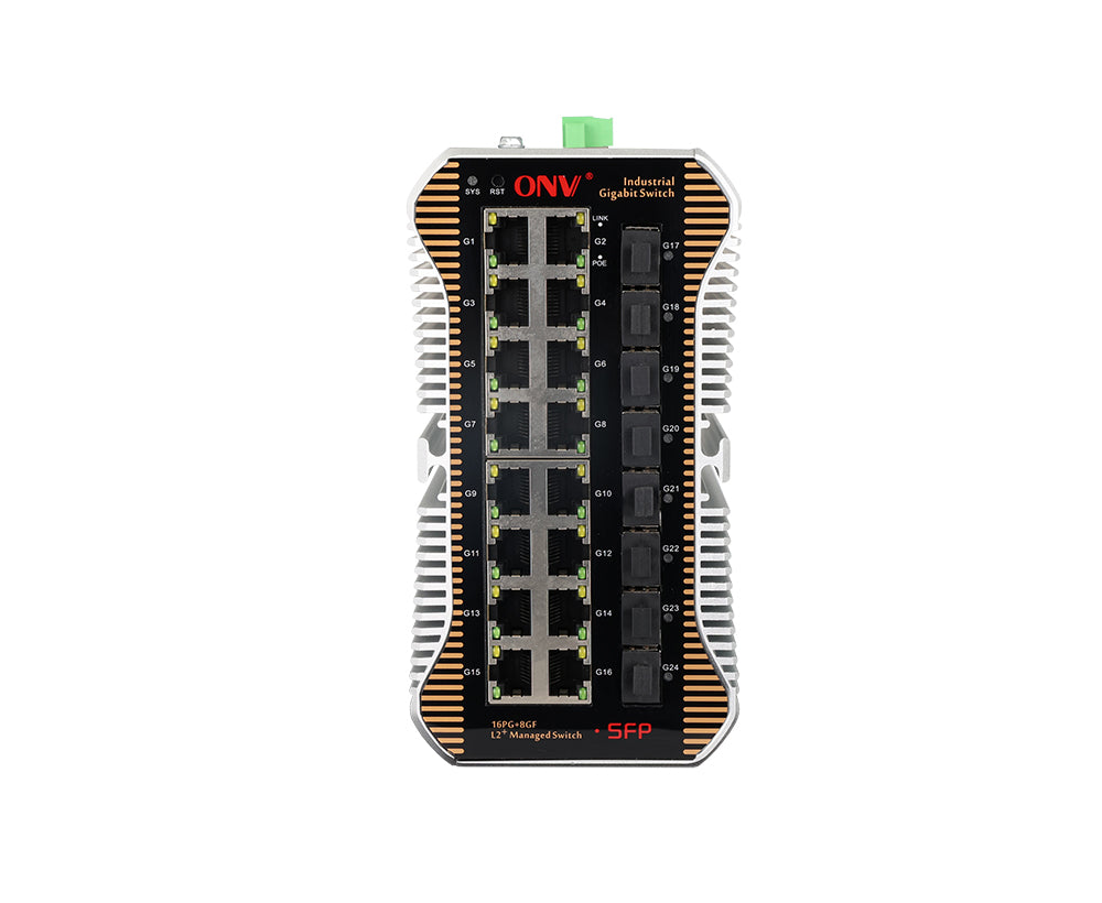 ONV IPS33024PFM-8F Gigabit 24-port L2+ managed industrial PoE switch