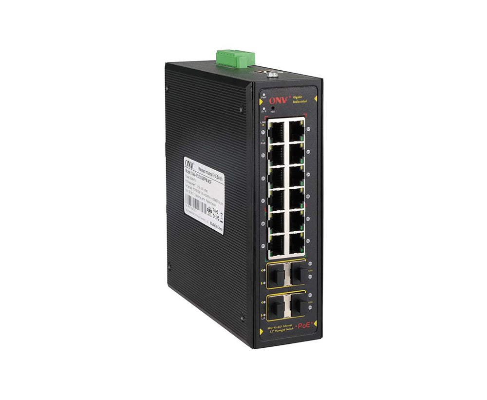 ONV IPS33168PFM-4GF Gigabit 16-port L2+ managed industrial PoE switch