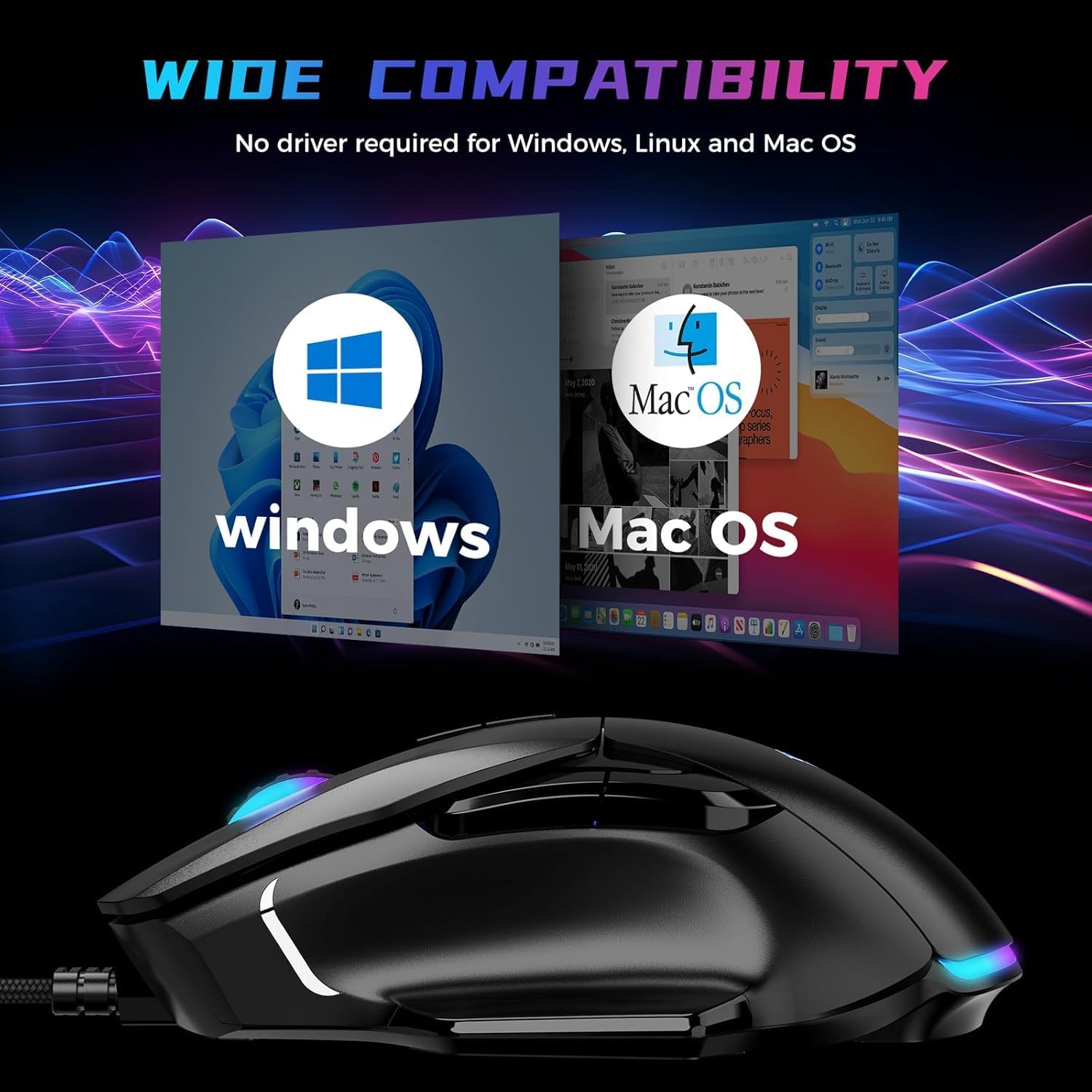 AULA F815 Wired gaming mouse Colorful light effects (WIRED)