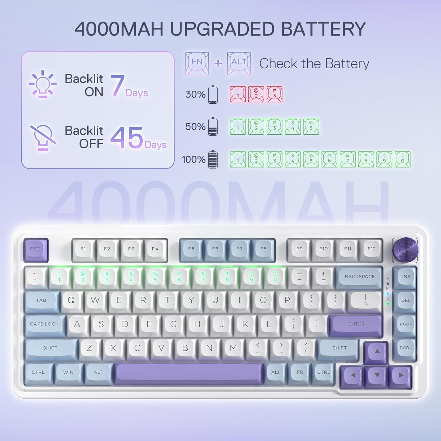 Redragon K673WBP-RGB-MAX 75% gasket Mechanical Keyboard WIRED/2.4/BT