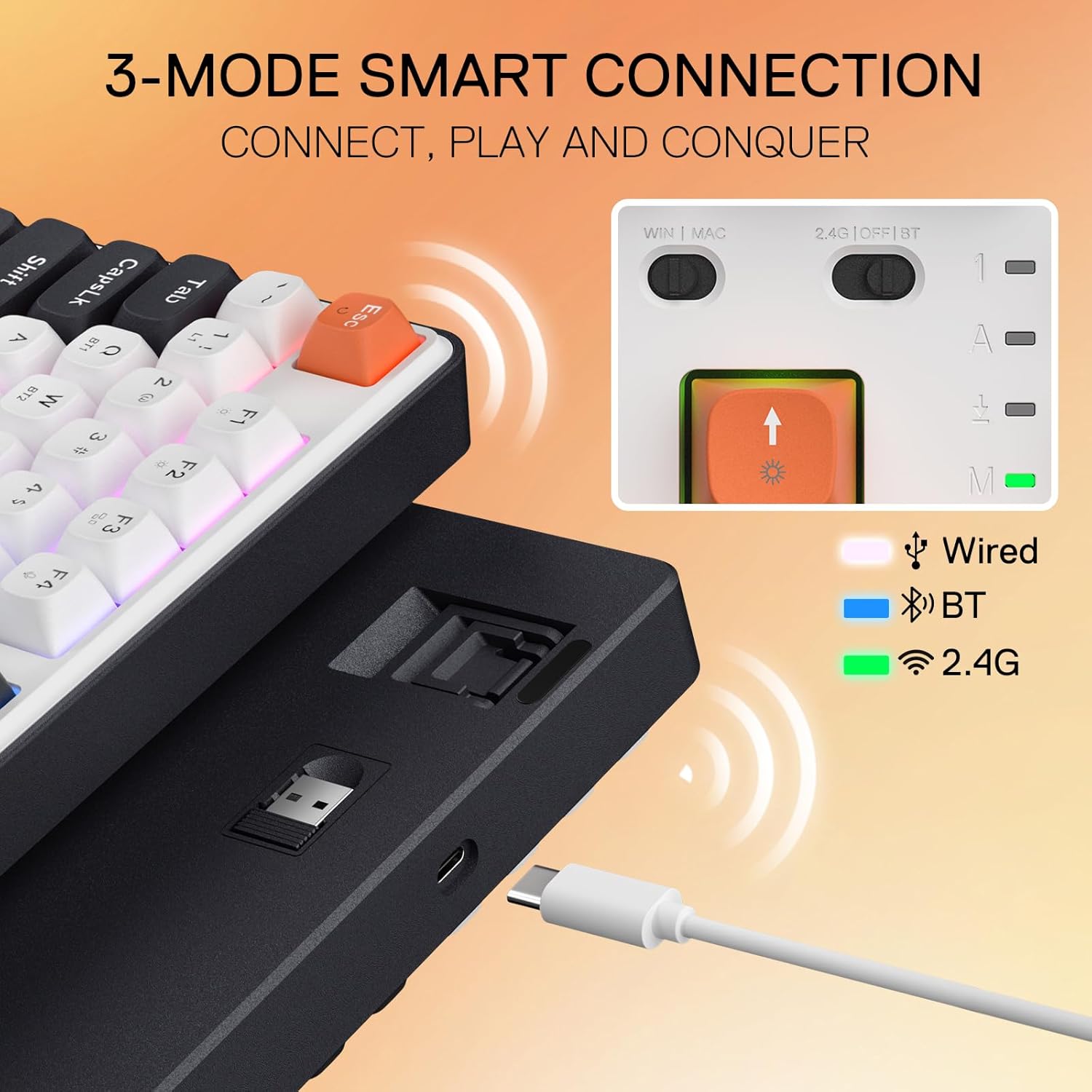 Redragon K689WBO-RGB-PRO 3mode mechanical keyboard