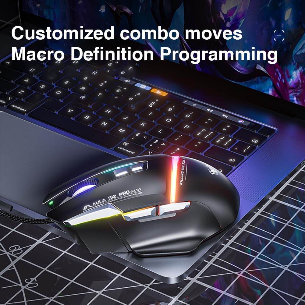 AULA S12 PRO Wired gaming mouse with 7 keys
