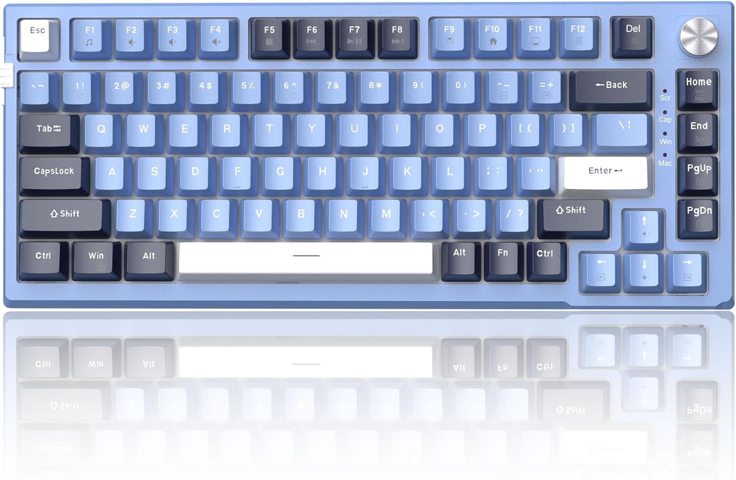 Magegee SKY81 Ice Blue, Pink bear switch, 83 keys, RGB lighting, Gasket structure  Wired mechanical keyboard