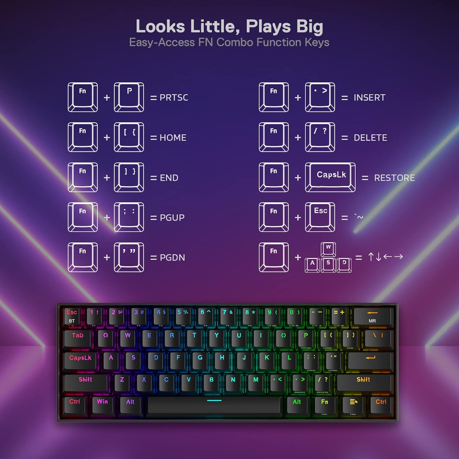 Redragon K530 Pro Draconic 60% Wireless RGB Mechanical Keyboard