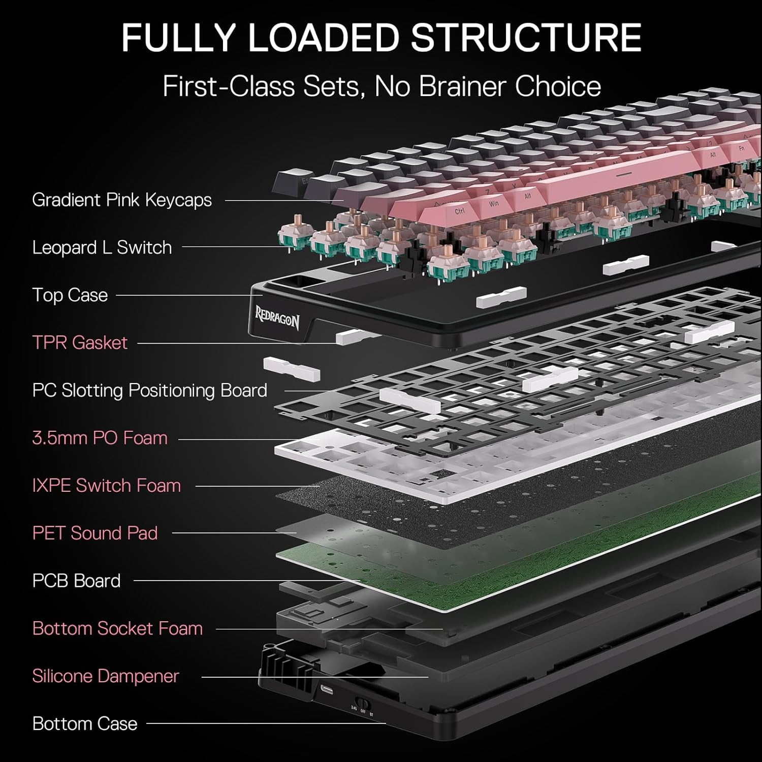 Redragon K728SP-RGB-PRO Gasket wired Mechanical Keyboard