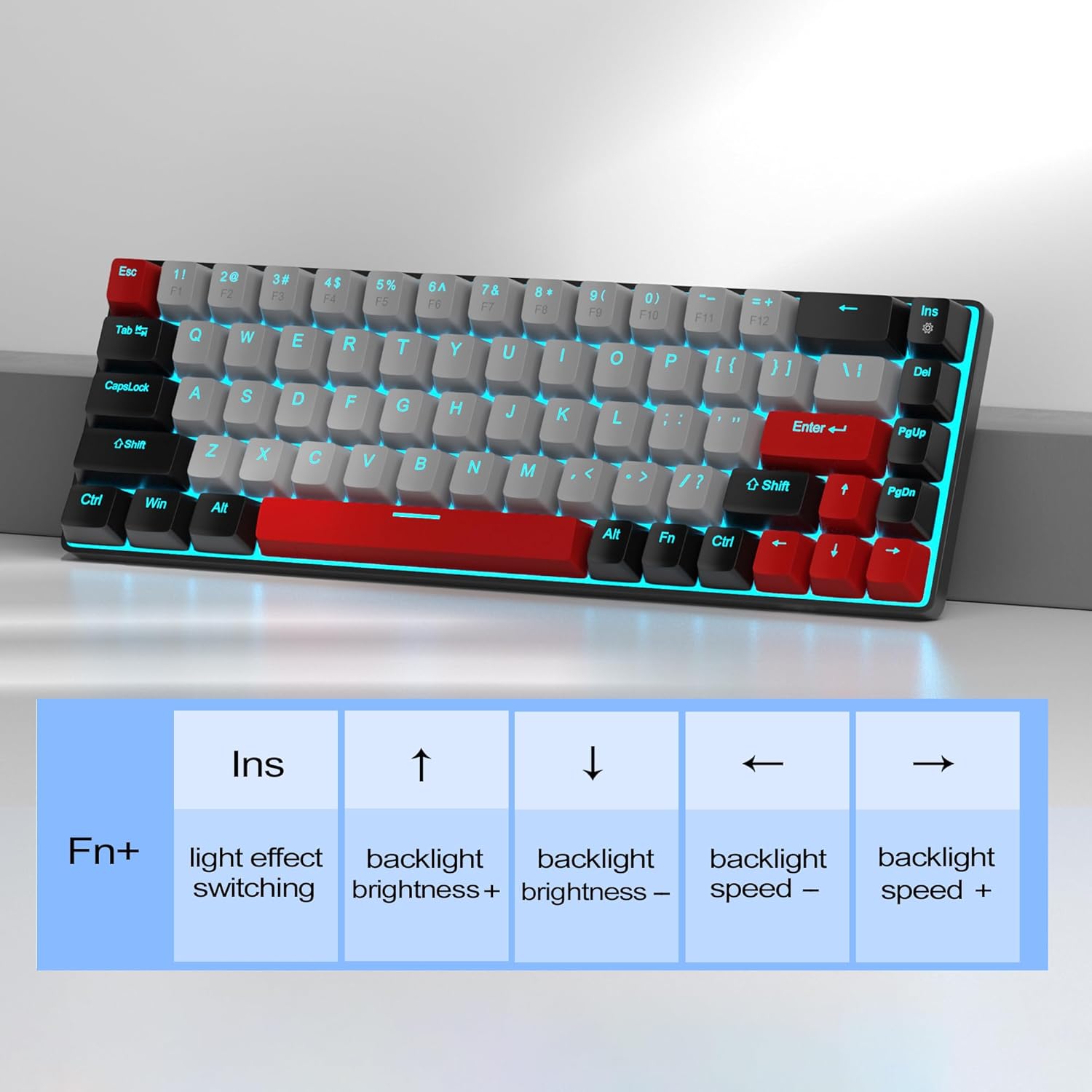 Magegee MK-BOX Black gray color, blue switch, 68 keys Wired mechanical keyboard