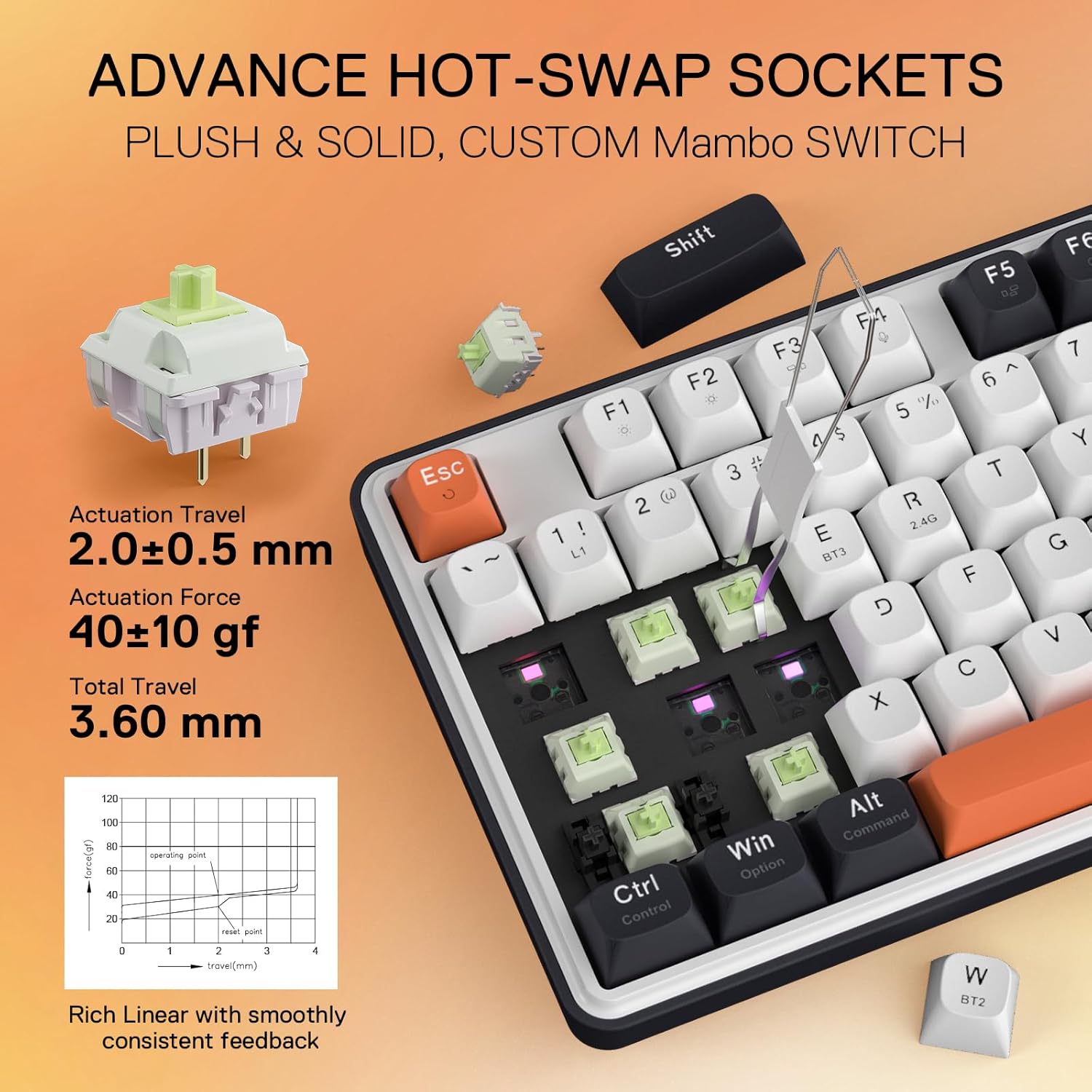 Redragon K689WBO-RGB-PRO 3mode mechanical keyboard