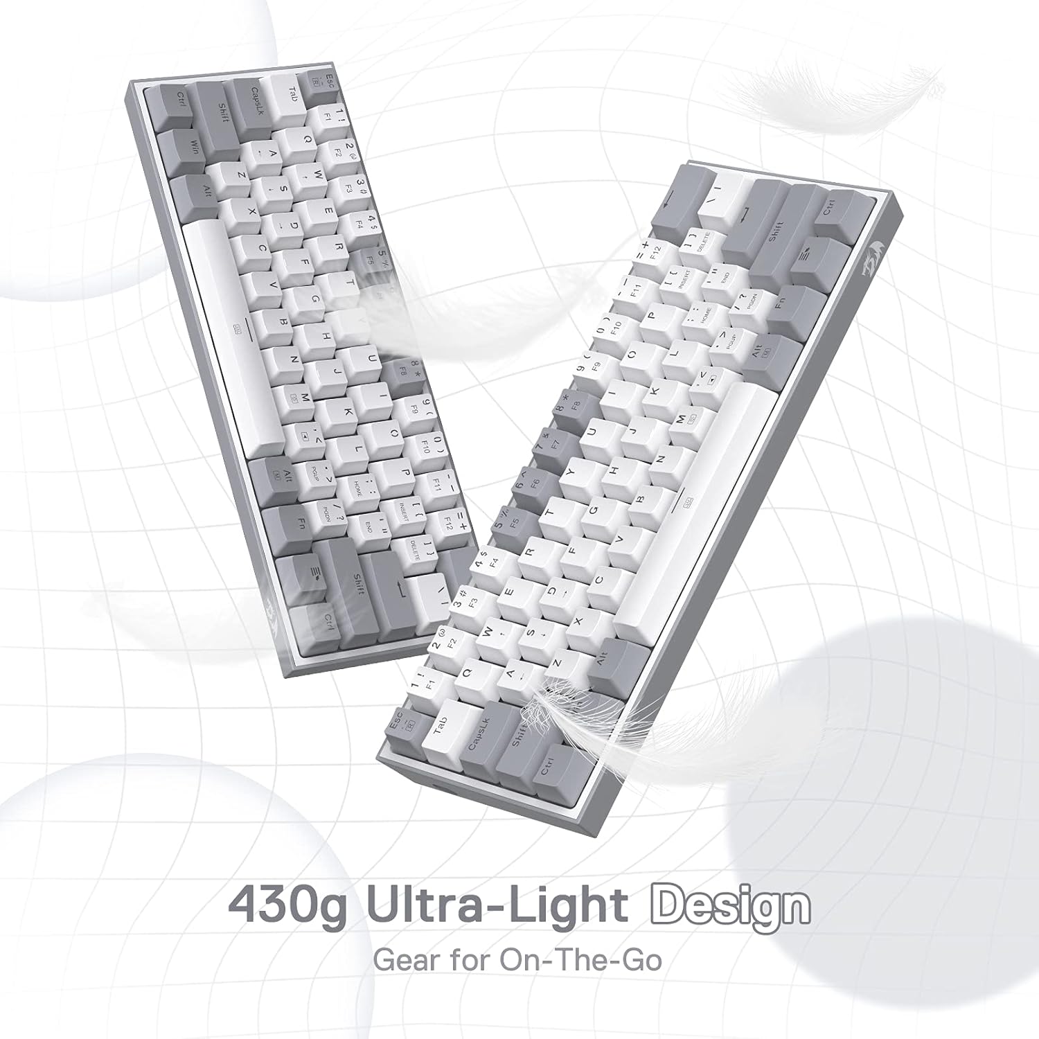 REDRAGON MECHANICAL KEYBOARD K617-RGB WHITE/GRAY COLOR ENGLISH LAYOUT